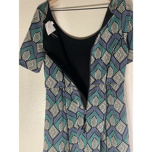 Anthropologie HD in Paris Dress M Geometric Pattern Retro Mod Parisian Style - Picture 3 of 10